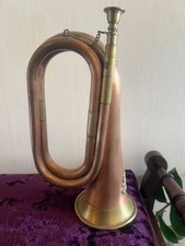 Antique.Bugle Two-Tone Musical Instrument Brass/Copper