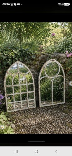 Pair garden mirrors - pair, of