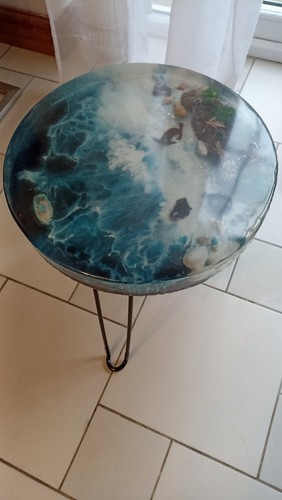 Table ocean resin 14in - “ocean”, resin,