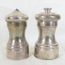 Vintage Peugeot France Sterling Pepper Mill & Salt Shaker