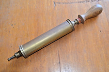 LARGE EARLY ANTIQUE BRASS HORSE VETERINARY SYRINGE
