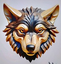 WOLF HEAD 2D (Flat) rustic