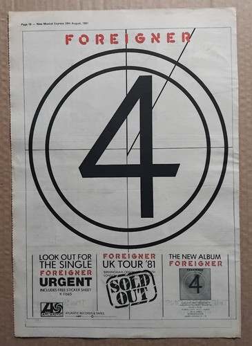 Foreigner tour poster - foreigner, /uk