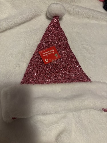 Pink glitter christmas santa - pink,