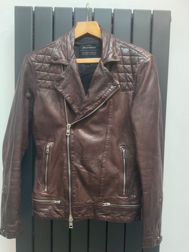 Conroy brown leather biker - leather,
