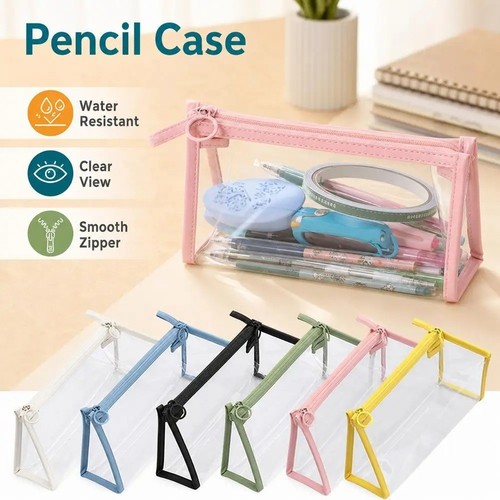 Clear transparent pencil case - clear,