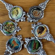 New Zealand 5 Stuart souvenir tourist spoons And One Other Wildlife Park England