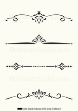 Scroll Stencil Header Vintage