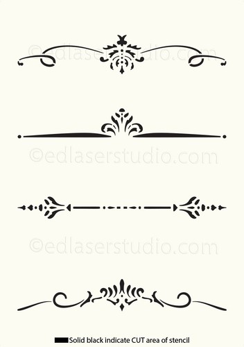 Scroll stencil header vintage - scroll,