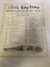 Bally - Gay Time   - Pin  Ball Machine operation instructions Parts Cataloge
