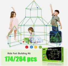 🔥264PCS Building Your Own Den Kid Play Gift Construction Fort Tent Making Set