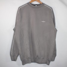 Umbro Sweatshirt Mens Relaxed Large Grey Pullover Embroidered Logo Y2K Sports