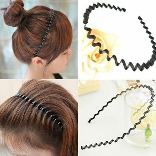 Black metal sports hairband - metal,