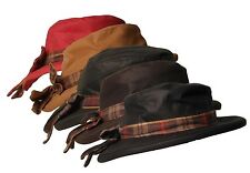 Walker & Hawkes Ladies Wax Riding Thelma Bow Knot Hat W Tartan 100% Waxed Cotton