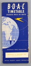 BOAC AIRLINE TIMETABLE JANUARY