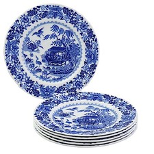 Royal Worcester Blue Broseley, 6 X Salad Plates