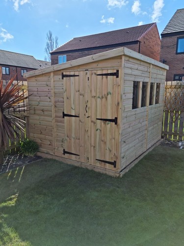 10x8 pent wooden garden shed - 10x8,
