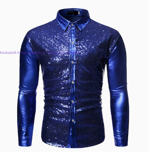 New men sequin shirt - men's,
