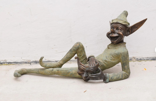 Bronze goblin sculpture - bronze,