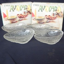 4 Textured Glass Avocado