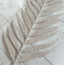 Glitter Fern Christmas Tree Decoration Silver Champagne Rose Gold Red White Blue