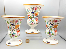Rare Antique English Porcelain Spode Garniture of Three Vases Pattern 3710 C1820