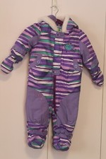BABY GIRL'S GAGOU TAGOU PURPLE STRIPE PIOU SNOWSUIT SIZE 24 MONTHS ONE PIECE