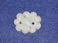 China old Tang Dy White jade carved Bird Figure W Flower Pendant