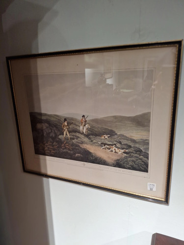 Antique grouse shooting print - grouse,