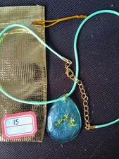 Handmade Resin Pendant Necklace – Unique Gift with Gold-Coloured Chain