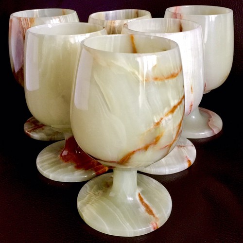 Set six superb vintage onyx - set,