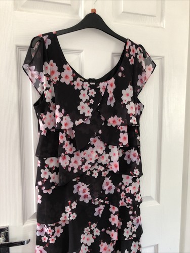 Ladies black patterned midi - black,