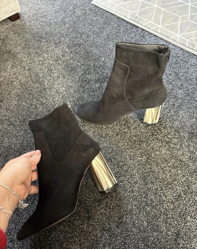 Topshop muse black suede ankle - black,