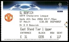 Ticket 2006 Manchester United vs. SL Benfica Champions League  38584