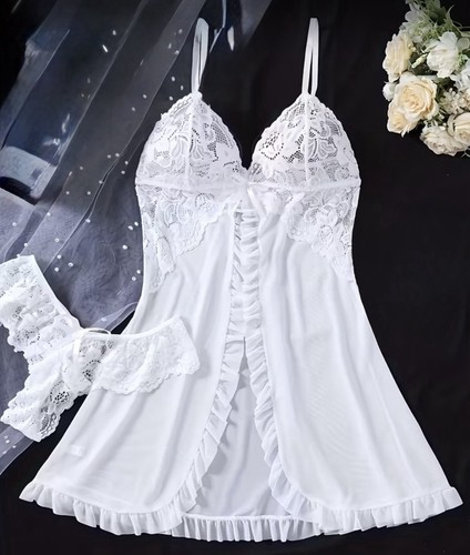 Mesh stretch sheer white - sheer, lace