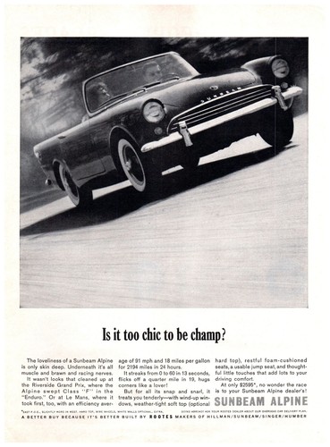 1962 sunbeam alpine - 1962, roadster