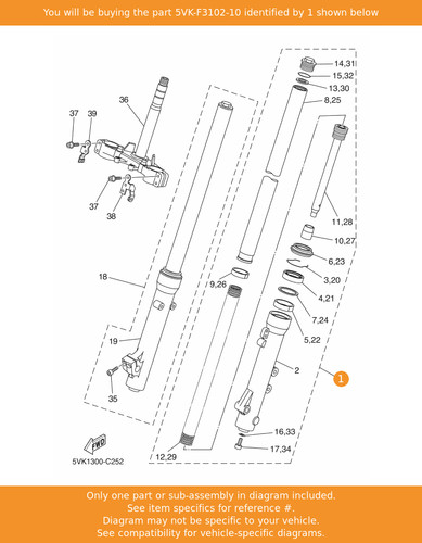 Yamaha front fork assy - yamaha,