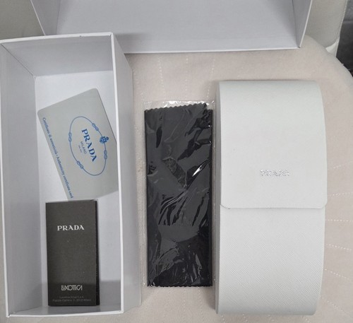 Prada sunglasses case with - with, box