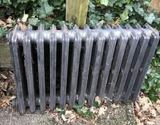 Pewter Silver Crane Cast Iron Restored Victorian Radiator 13 Sections 4 Columns