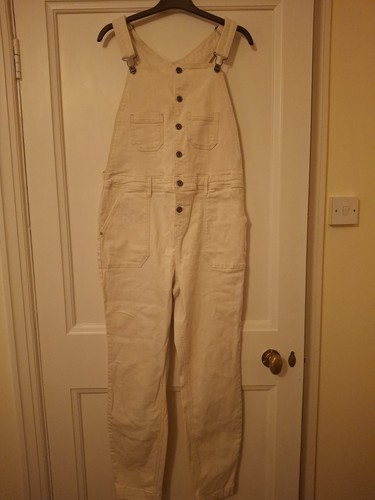 Denim cream dungarees size - f&f,
