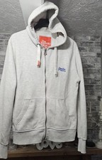 Superdry Hoody Top Sweatshirt Zip Up  Jacket Grey wash £59  orange label