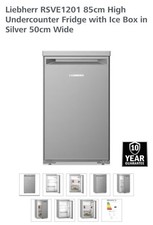 Liebherr Silver Under Counter Fridge 85cm High 50cm Wide With Ice Box