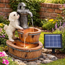 Solar Water Fountain Puppy