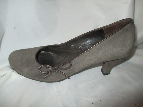 Grey suede heel - grey, shoes
