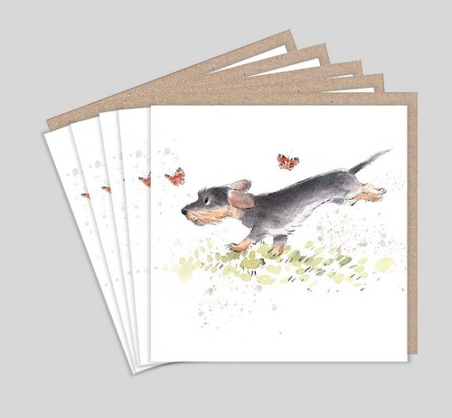 Dog butterfly notelets 5 - dog,