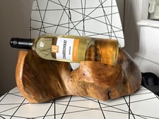Natural Hand Carved Root Wood Wine Bottle Holder Stand Bottle Not Included