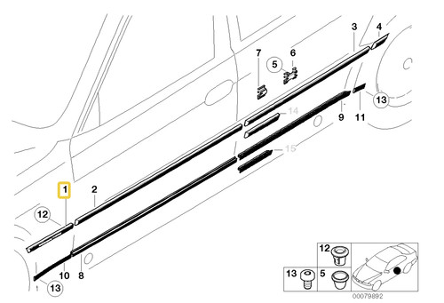 Molding fender front - , left