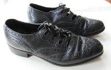 Black leather ghillie brogues - black,