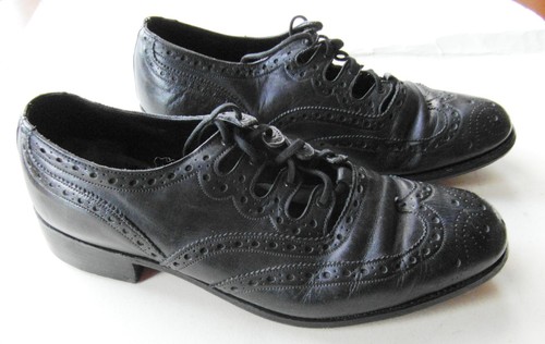 Black leather ghillie brogues - leather,