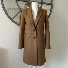 Zara Coat 75% Wool blend Tan Camel Jacket Small Uk 8 10